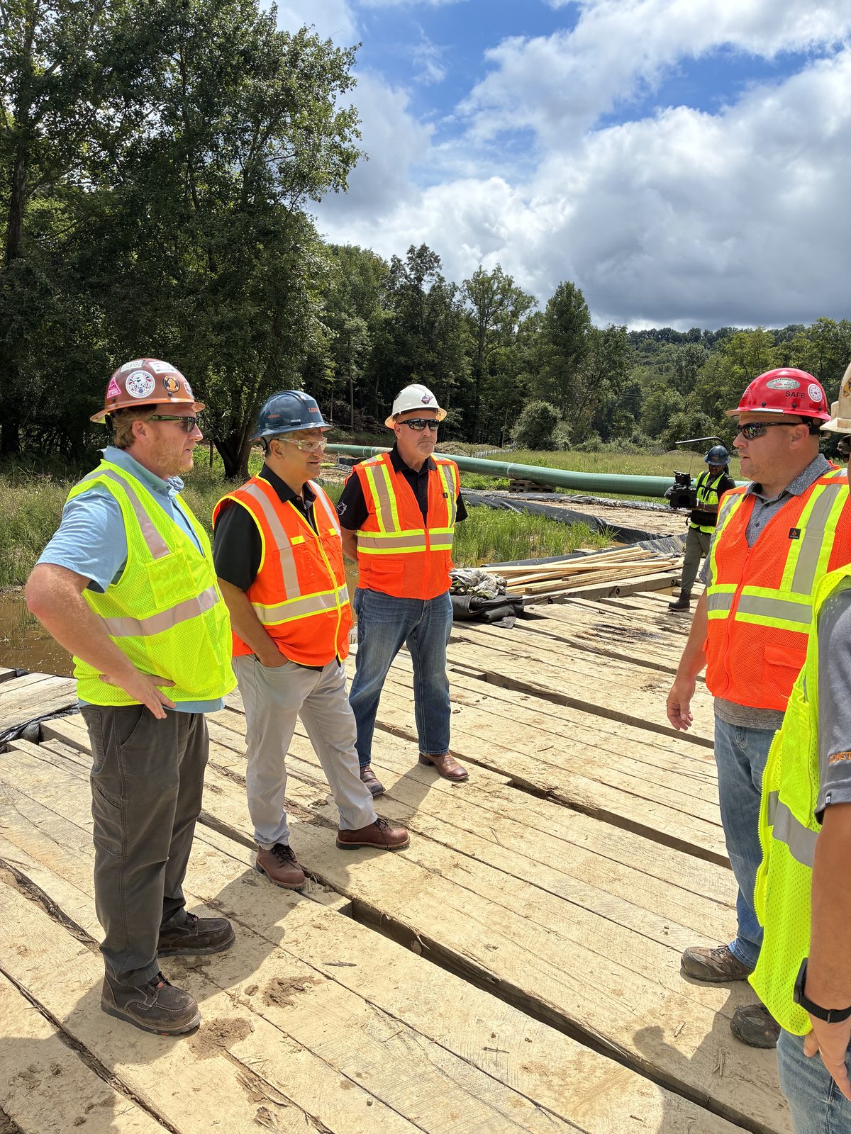 Council representatives on a job site visit